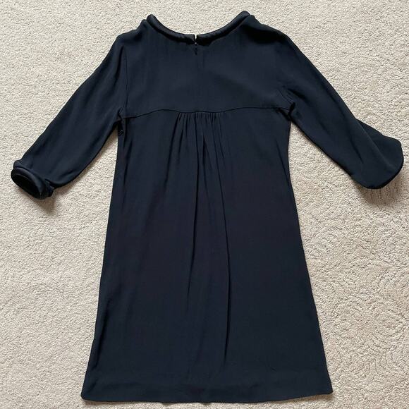 Goat Made in UK Lola Gathered Wool-crepe Mini Dress In Black - sz 2, flawed - Picture 2 of 11